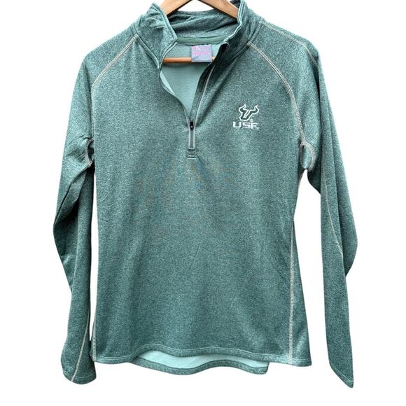 USF South Florida Bulls Green women's pullover sweatshirt Size Medium - Picture 1 of 4